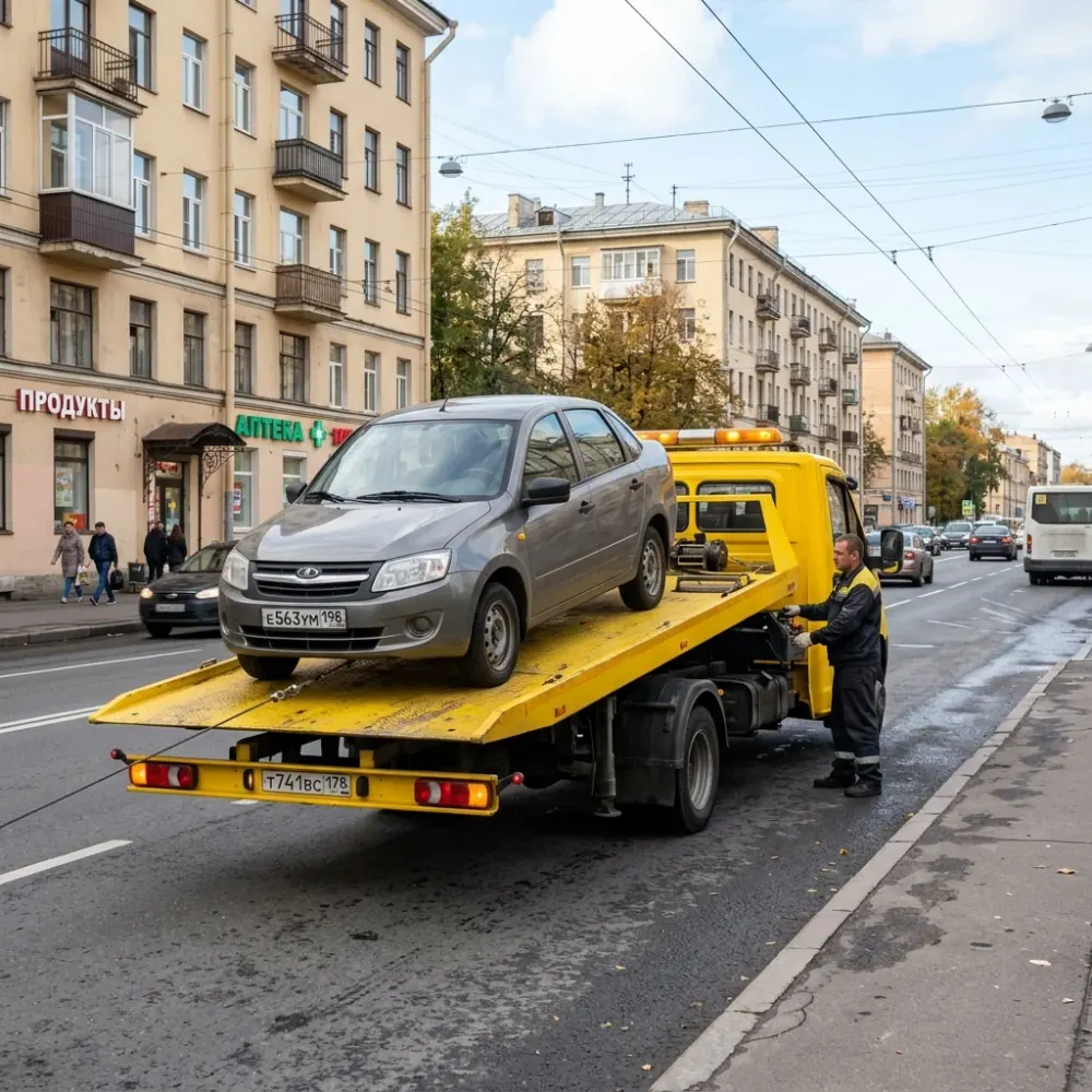 Автомобиль не на ходу на эвакуаторе